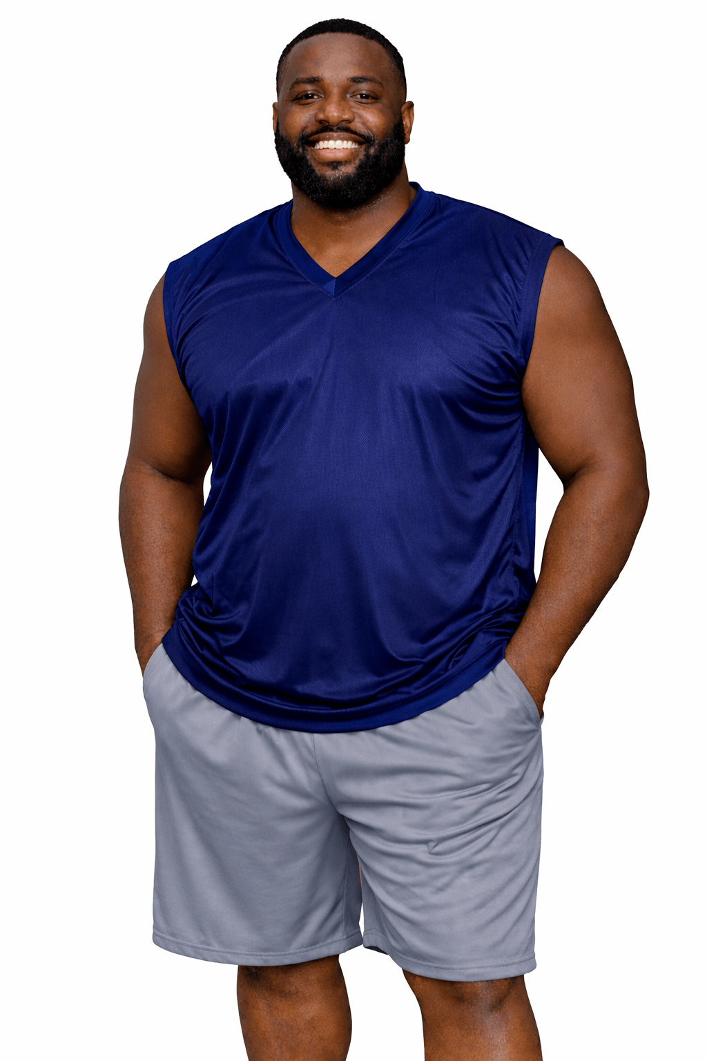 Sovereign USA 100% Polyester Dazzle V-Neck Muscle Big Tee Closeout-3