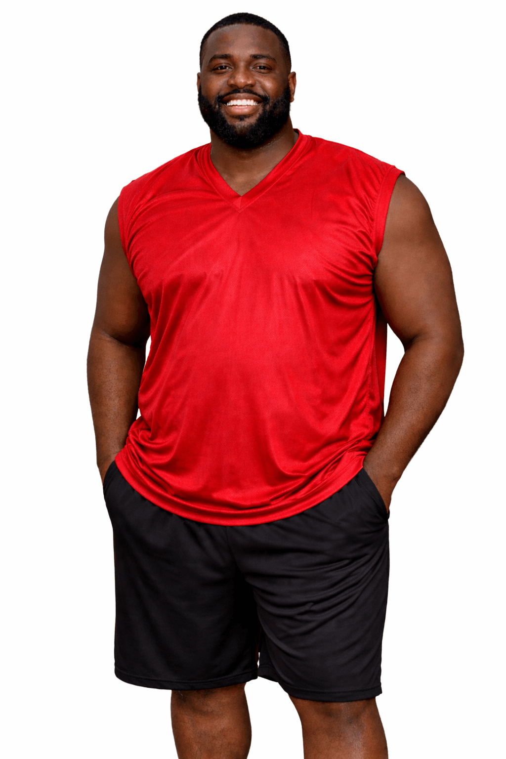 Sovereign USA 100% Polyester Dazzle V-Neck Muscle Big Tee Closeout-5