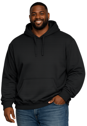 big and tall man pullover hoody black