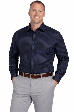 Falcon Bay Classics Navy Stripe Woven Dress Shirt - NOW 20% OFF LISTED PRICE!