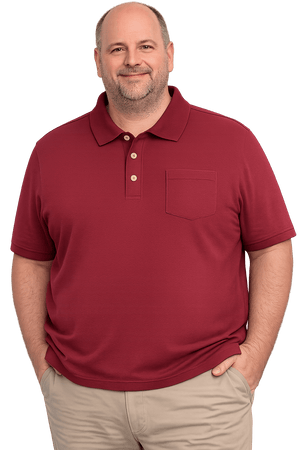 big and tall man pocketed polo shirt