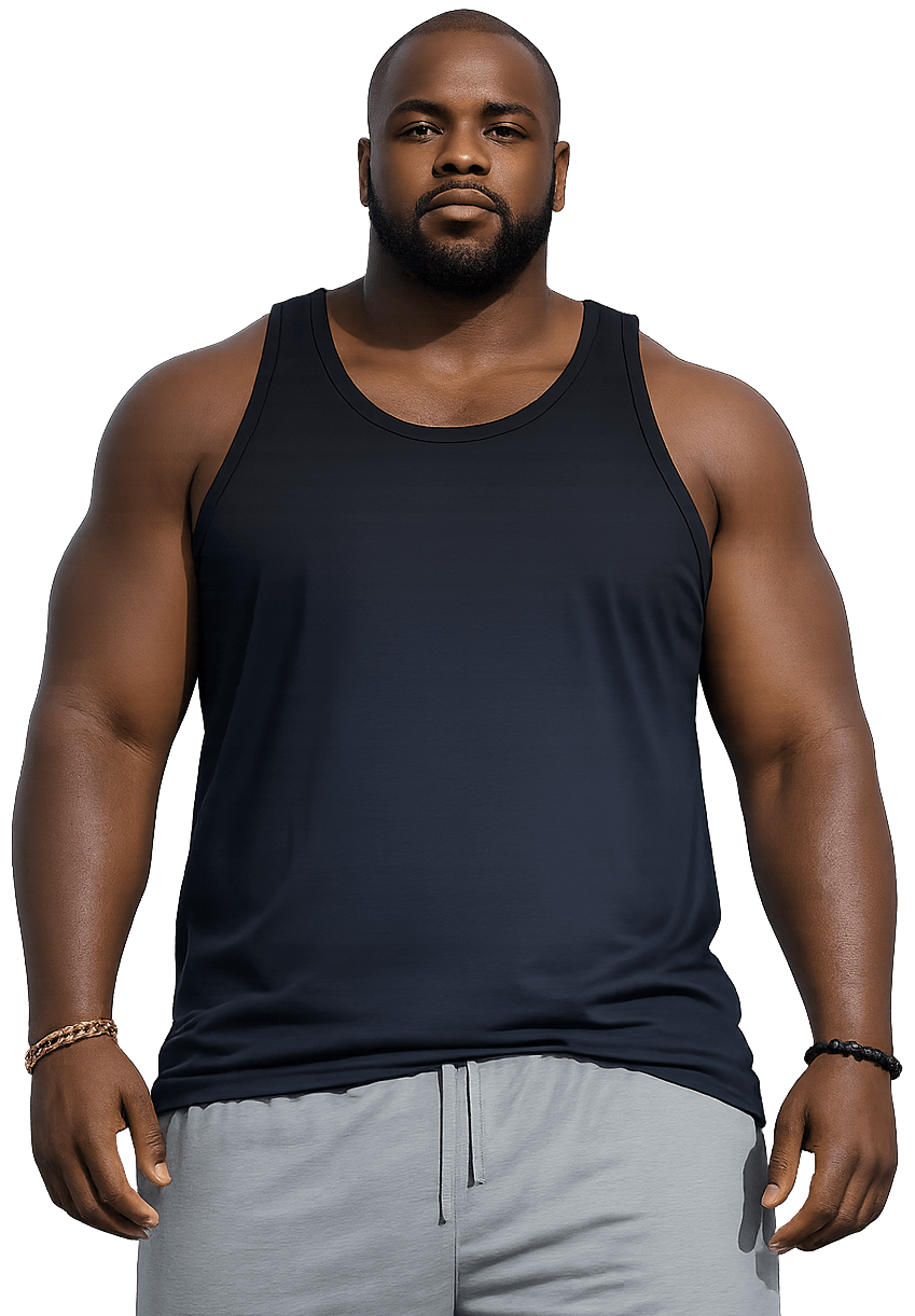 big and tall man tank top black