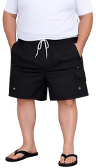 big man cargo swim trunks black