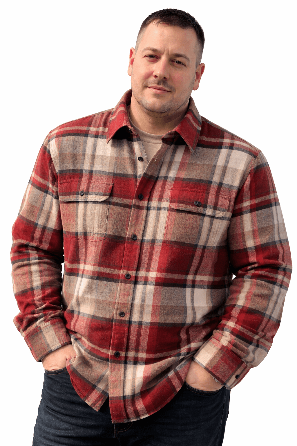 Falcon Bay Long Sleeve Heavy Plaid Flannel Shirt - NOW 20% OFF LISTED PRICE!-3