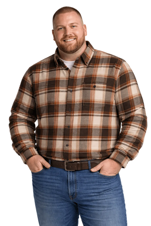 Falcon Bay Long Sleeve Heavy Plaid Flannel Shirt With Pocket - NOW 20% OFF LISTED PRICE!