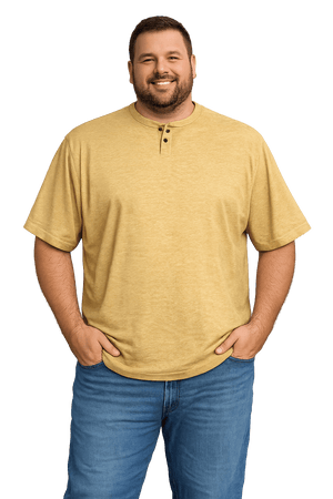 Foxfire 2 Button Indigo Washed Henley Tee - NOW 25% OFF LISTED PRICE!