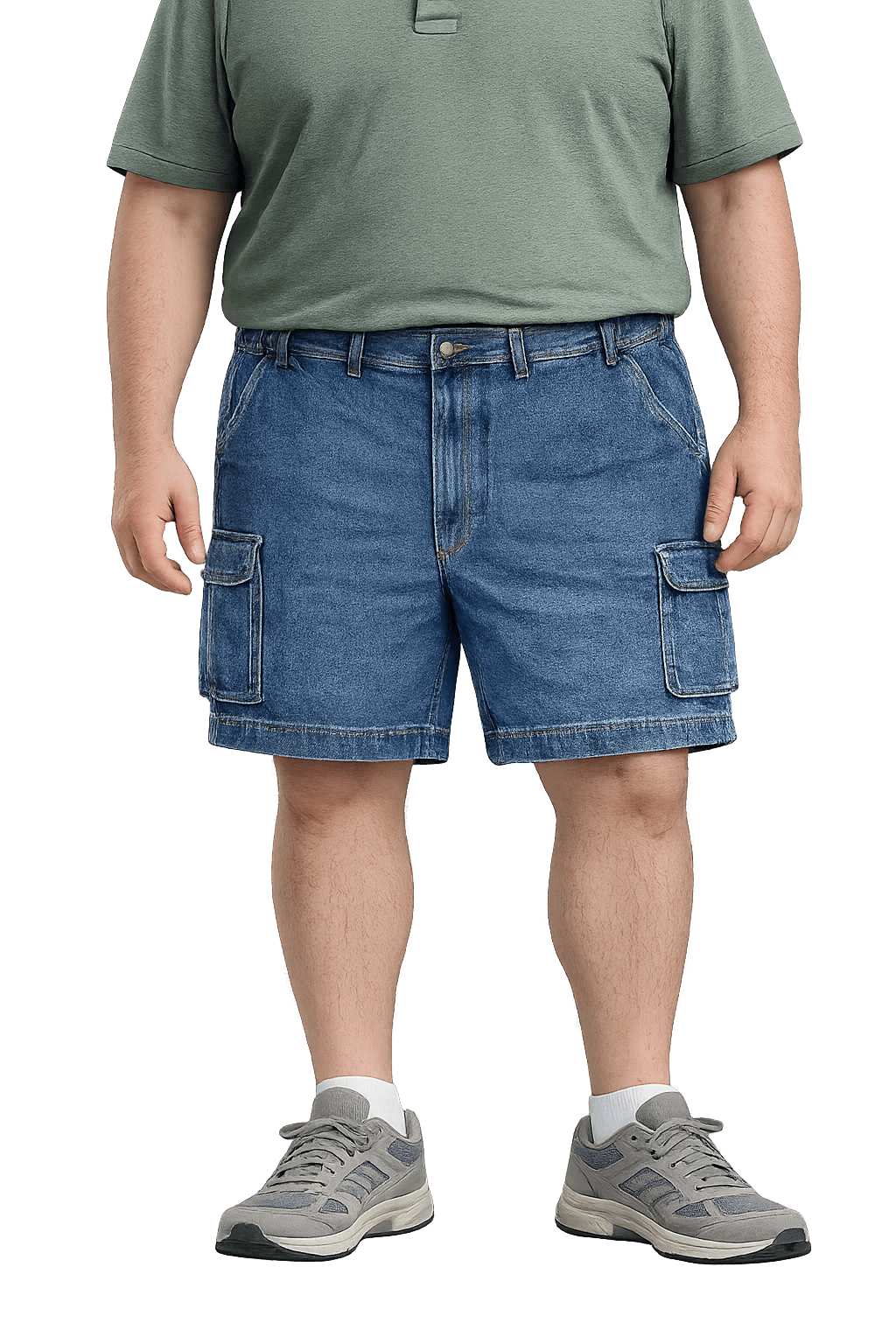 big mans cargo denim short