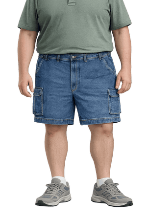 big mans cargo denim short