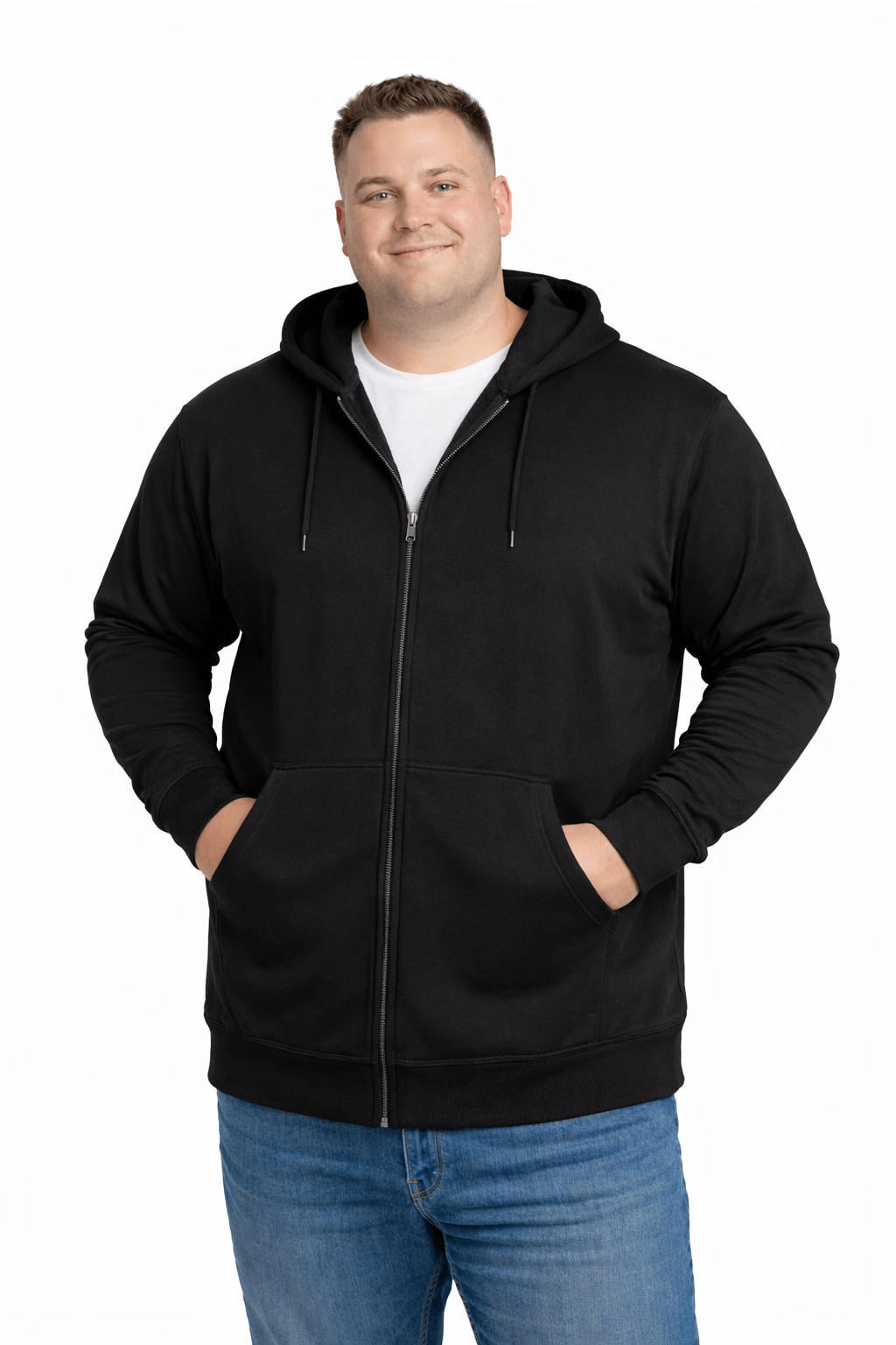 greystone big tall man black thermal zip hoody