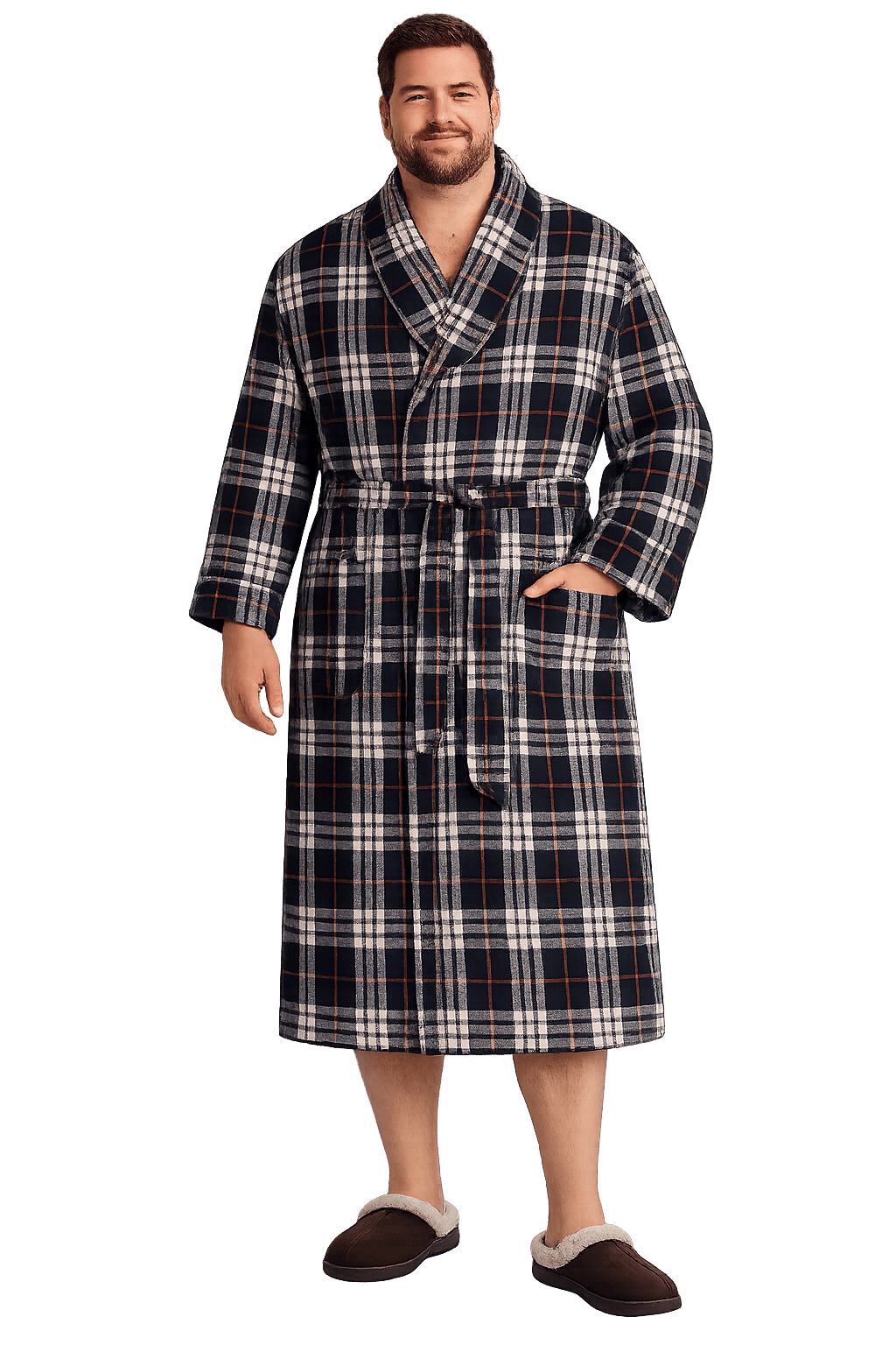 Plaid Flannel Shawl Collar Robe - NOW 25% OFF LISTED PRICE!-3
