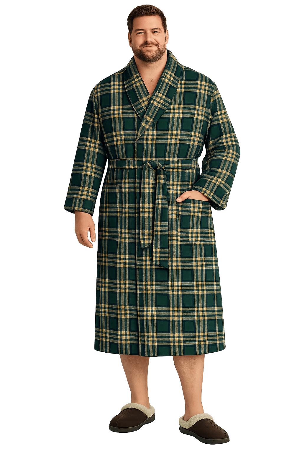 Plaid Flannel Shawl Collar Robe - NOW 25% OFF LISTED PRICE!-4