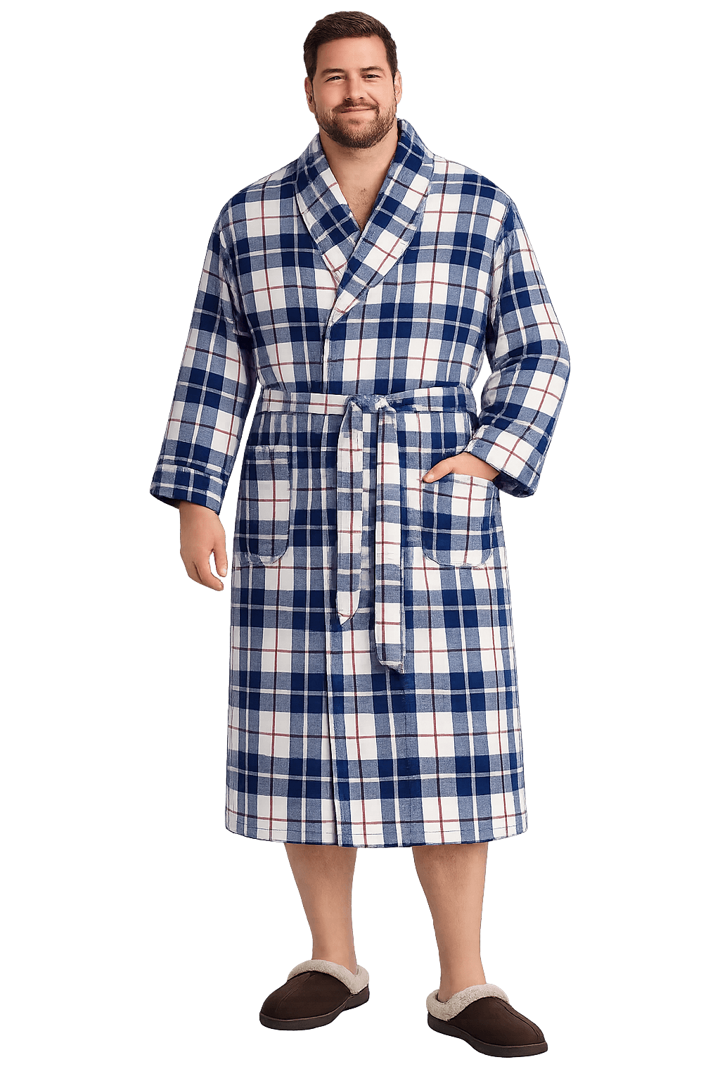 Plaid Flannel Shawl Collar Robe - NOW 25% OFF LISTED PRICE!-2