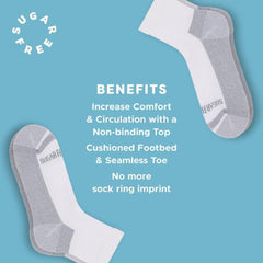 Sugar Free Sox Brand Active Fit Cushioned Non-binding Ankle Socks 3 Pack