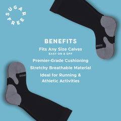 Sugar Free Sox Brand Extra Wide Stretch Compression Socks | Big & Tall | Plus Size | 15-20 mmHg