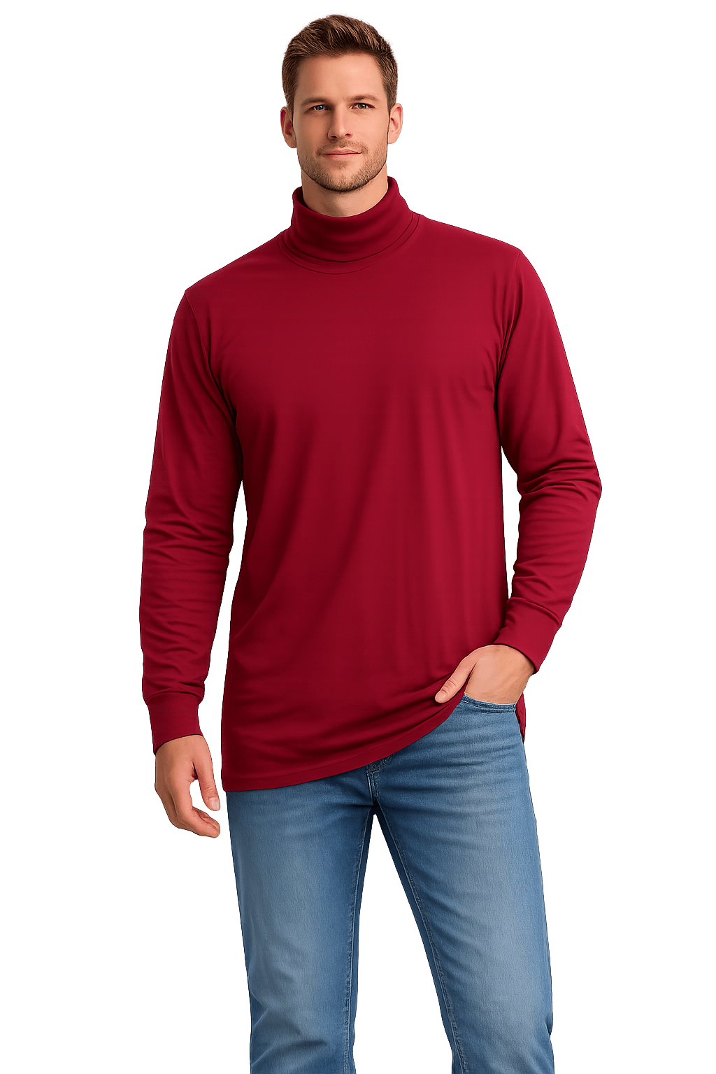 Sovereign USA Long Sleeve TALL Turtleneck Tee Closeout-1