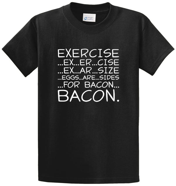 Exercise Bacon Printed Tee Shirt