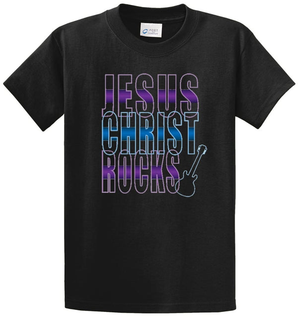Jesus Christ Rocks Printed Tee Shirt