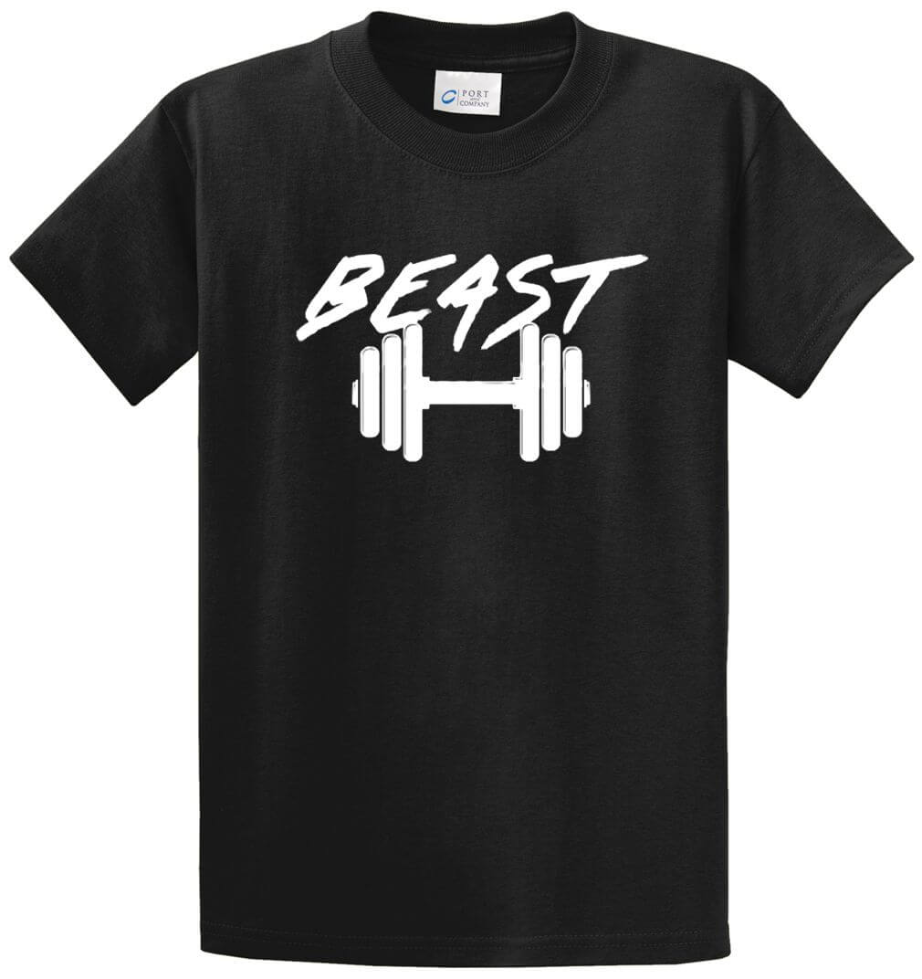 Beast With Dumbbells Printed Tee Shirt-1