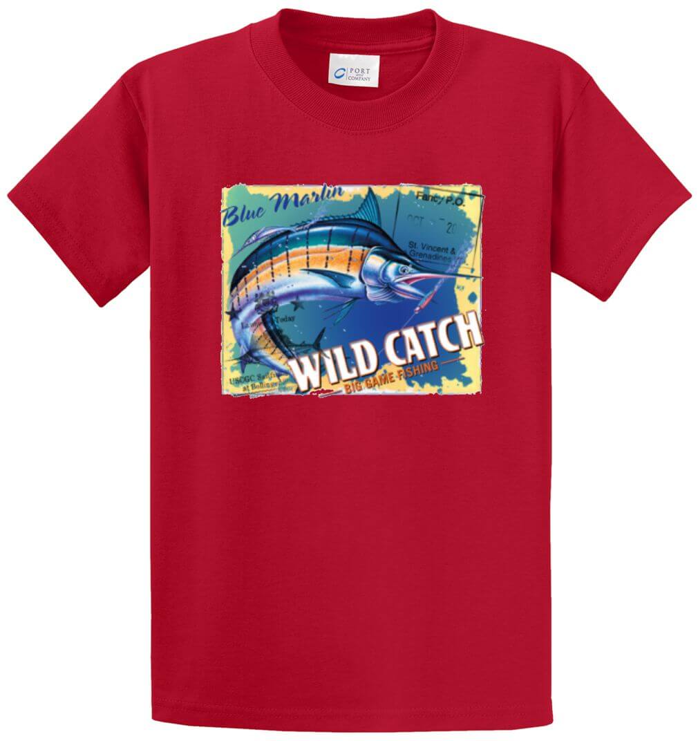 Blue Marlin Wild Catch Printed Tee Shirt-1