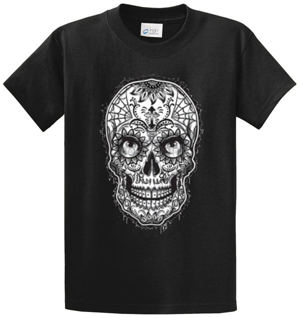 Sugar Skull With Eyes Printed Tee Shirt