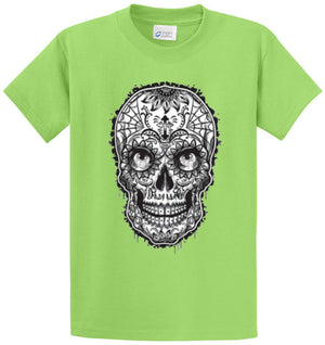 Sugar Skull With Eyes Printed Tee Shirt