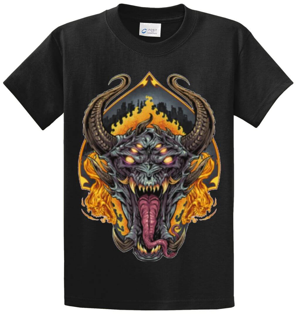 Demon Face Printed Tee Shirt-1
