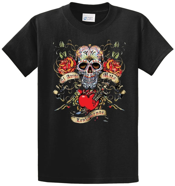El Amor Mata Skull Printed Tee Shirt