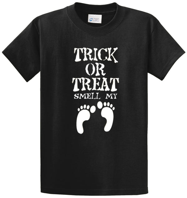 Trick Or Treat Smell My Feet Printed Tee Shirt
