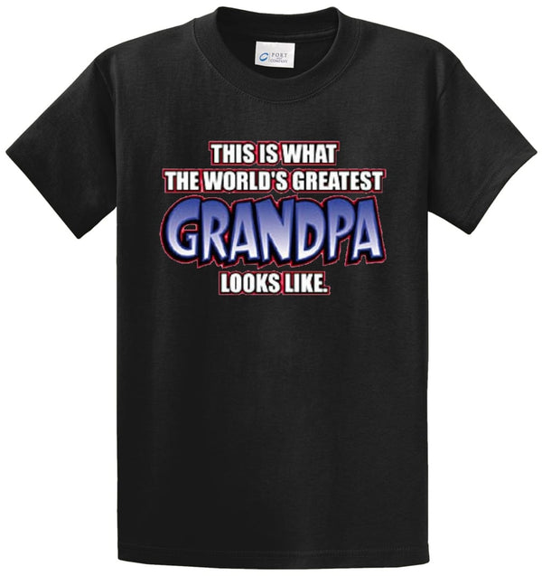 Greatest Grandpa Looks Like Printed Tee Shirt