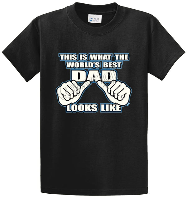 Best Dad Looks Like Printed Tee Shirt
