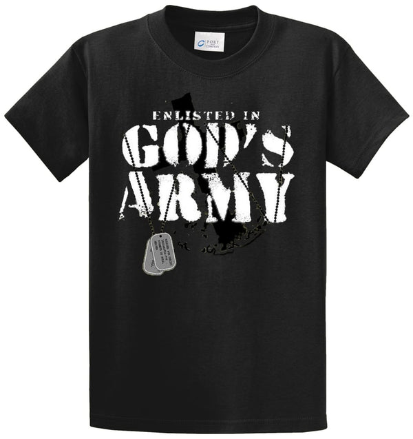 Enlisted In God's Army Printed Tee Shirt
