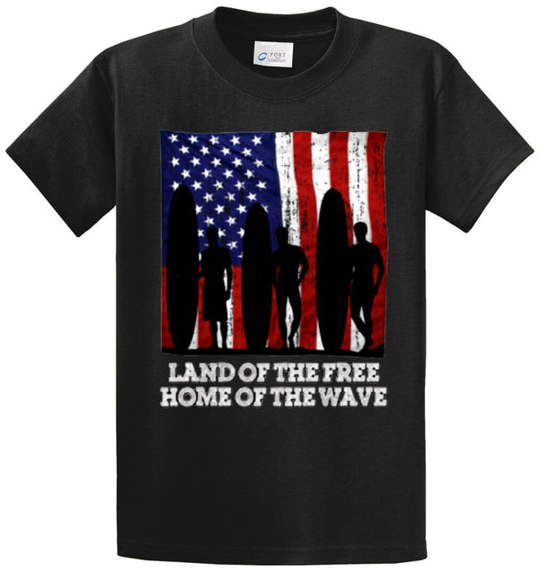 Land Of The Free - Wave Printed Tee Shirt