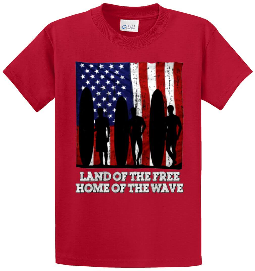 Land Of The Free - Wave Printed Tee Shirt-1