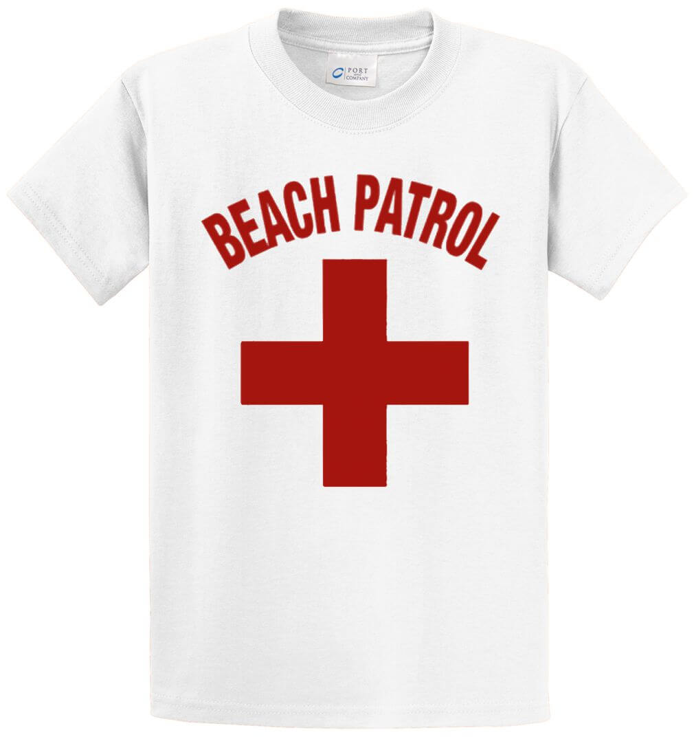 Beach Patrol (Red) Printed Tee Shirt-1
