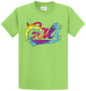 Cali Swoosh Neon Tie Dye Printed Tee Shirt