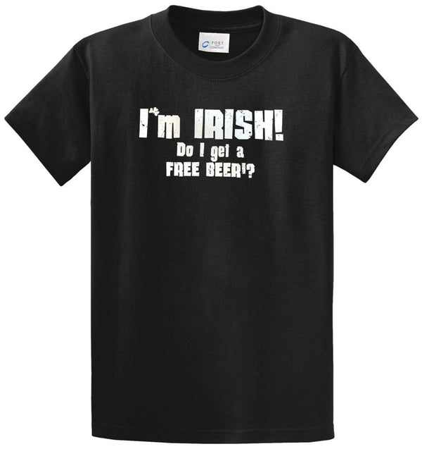 Free Beer Irish Printed Tee Shirt