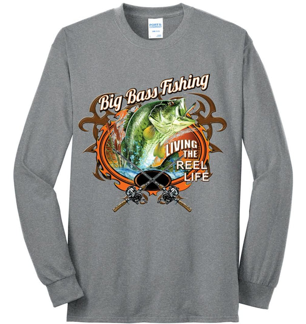 Big Bass Fishing Reel Life Printed Tee Shirt