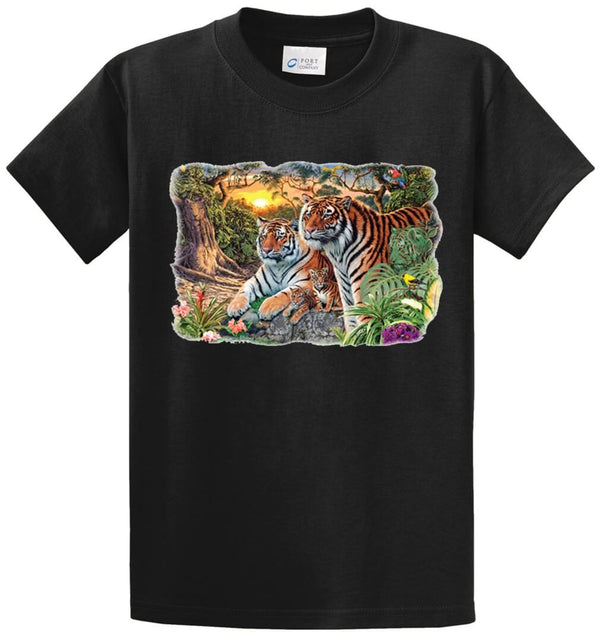 Tiger Scene Printed Tee Shirt
