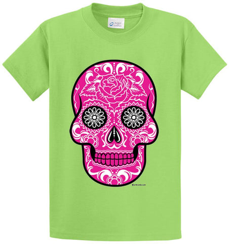 Pink Sugar Skull Printed Tee Shirt