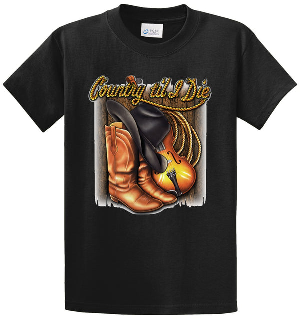 Country Til I Die Boots Printed Tee Shirt
