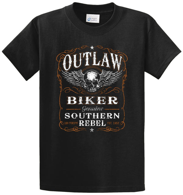 Outlaw Biker Southern Rebel Printed Tee Shirt