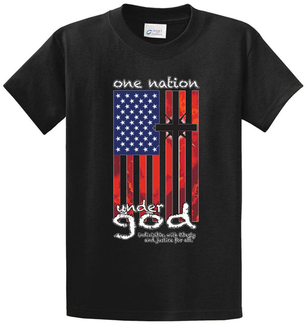 One Nation Flag Printed Tee Shirt
