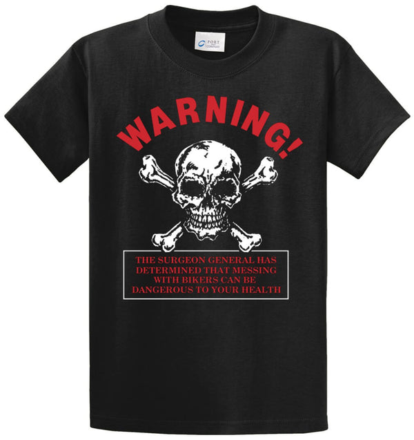 Warning Biker Printed Tee Shirt