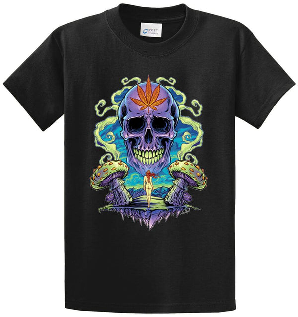 Weed Skull Printed Tee Shirt