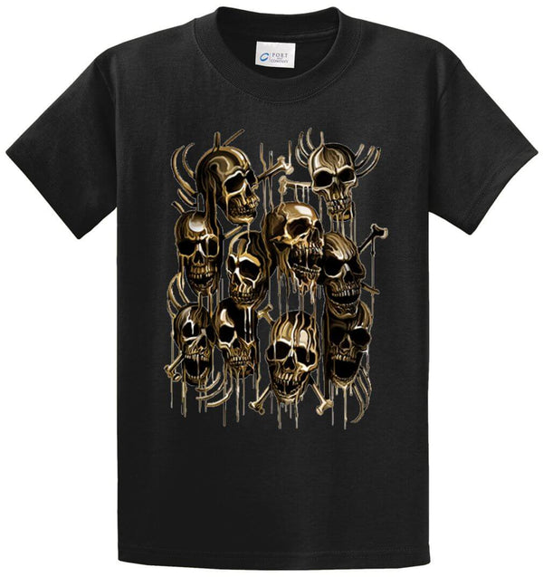 Gold Skulls Printed Tee Shirt