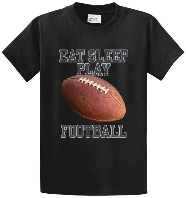 Eat Sleep Play Football (Color) Printed Tee Shirt