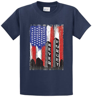 Never Forget Vertical Flag Printed Tee Shirt