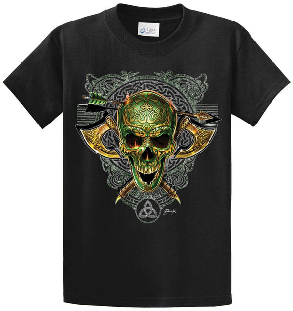 Celtic Skull Printed Tee Shirt