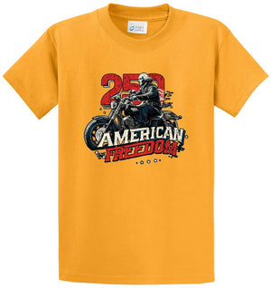 250 Motorcycle American Freedom Printed Tee Shirt