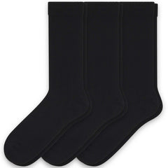 Big and Tall Mens Black Ribbed Diabetic Socks XL